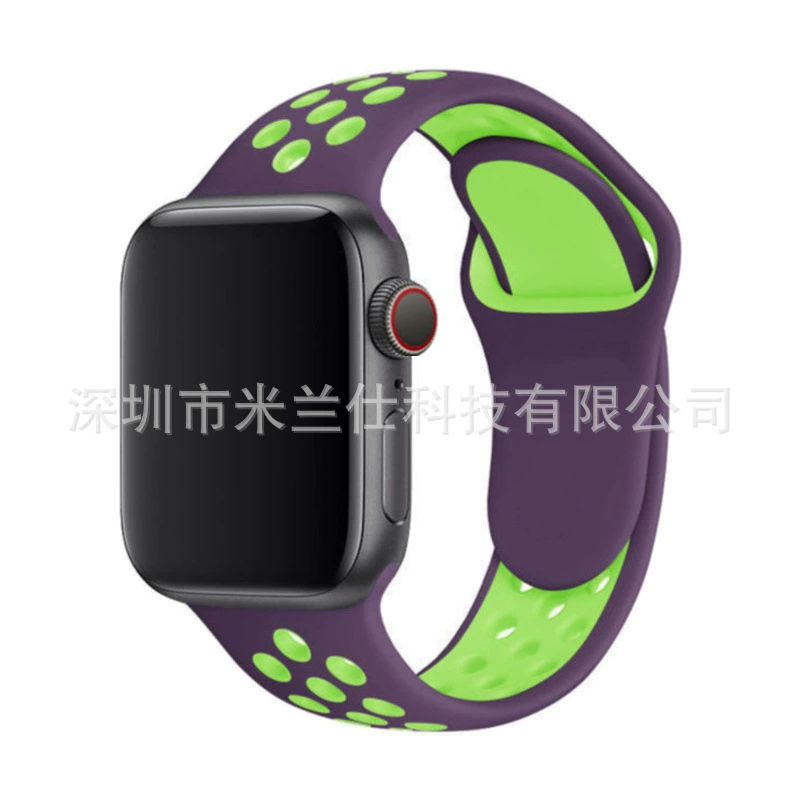 Двухцветный силиконовый браслет Nike S9 подходит для Apple iWatch6789se спортивный Ultra2