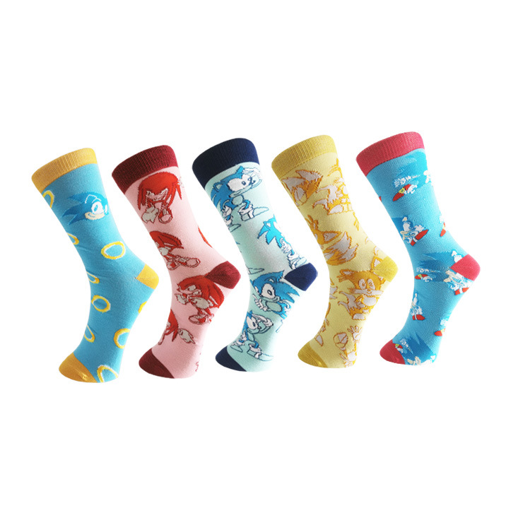 Calcetines de media pantorrilla de audio de dibujos animados europeos y americanos para hombres calcetines deportivos de moda suministro directo de fábrica calcetines de pareja personalizados