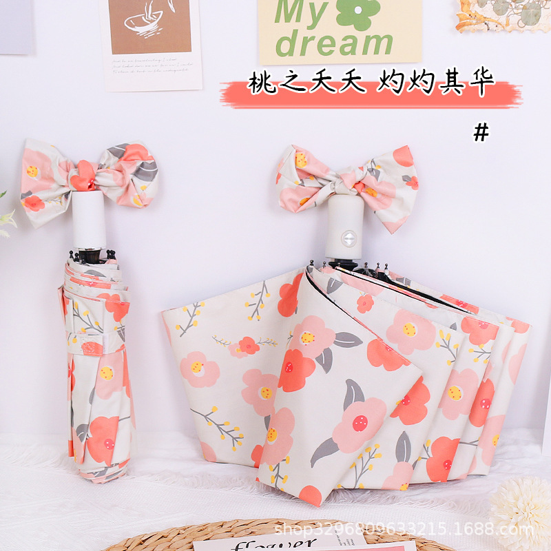 Small Floral Pattern 50% off Fully Automatic Folding Vinyl Sunscreen Dual-Use Umbrella for Women, Sunshade Umbrella, Sun Umbrella, Uv Protection