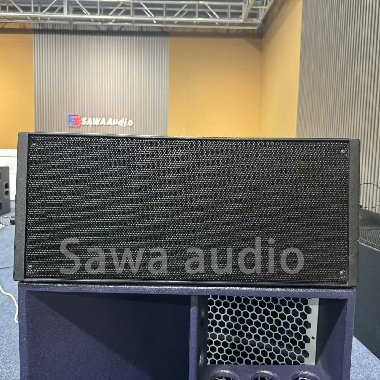 Doble diez pulgadas de dos canales de sonido de matriz lineal escenario al aire libre sonido profesional instalado hotel sistema de conferencias interiores altavoces