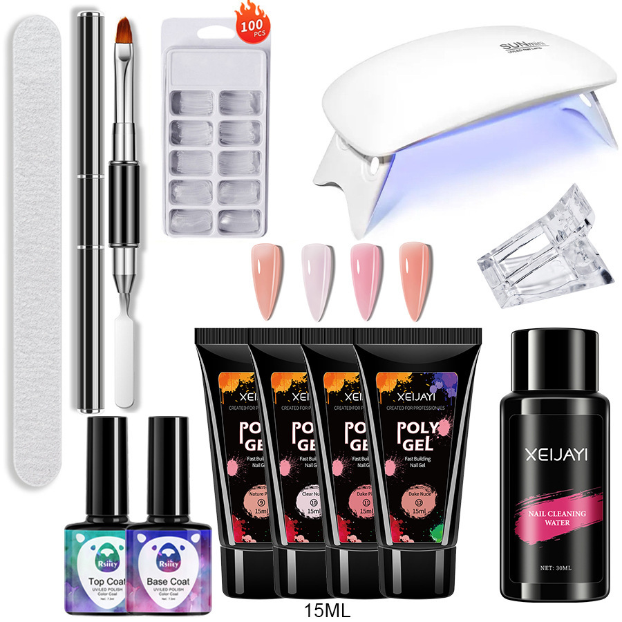 Diamante UV extensión rápida ratón lámpara inferior pegamento capa de sellado traje de pegamento de extensión de cristal pegamento de fototerapia del arte del clavo 15ML pegajoso