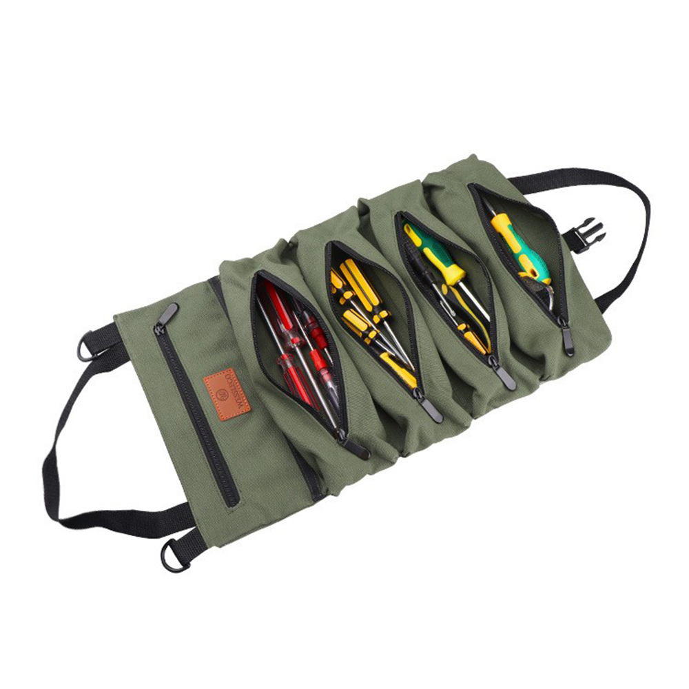 Bolsa de herramientas de lona para transporte transfronterizo, bolsa de herramientas colgante para vehículo, bolsa de electricista para reparaciones, bolsa portátil para almacenamiento de herramientas. image 6