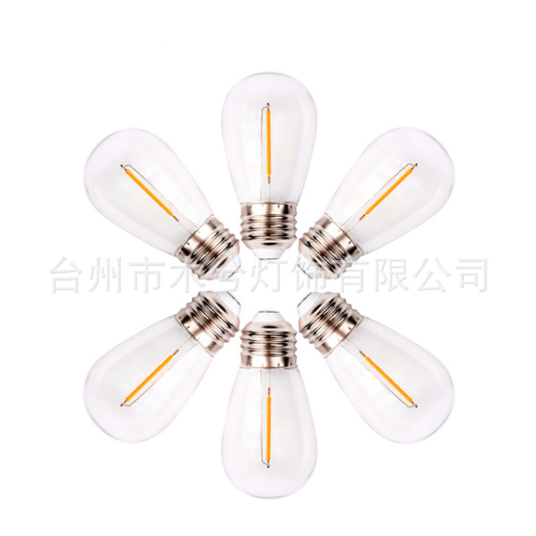 Edison vintage tungsteno E27 bombilla de filamento led color S14 3V24V110V 220VPC2200K