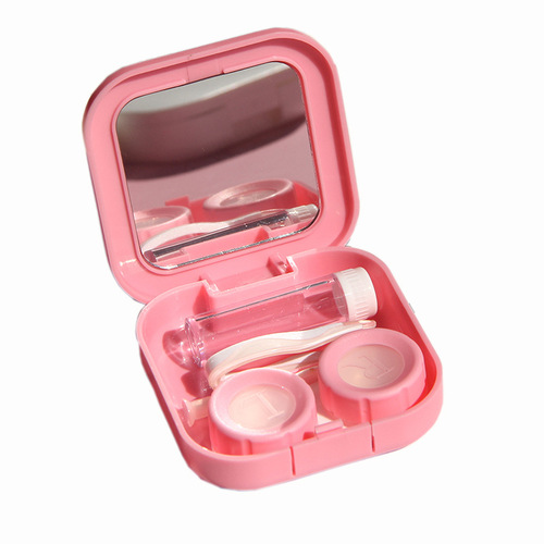 Korean style simple cute bear contact lens box ins cartoon contact lens companion box double box portable care box