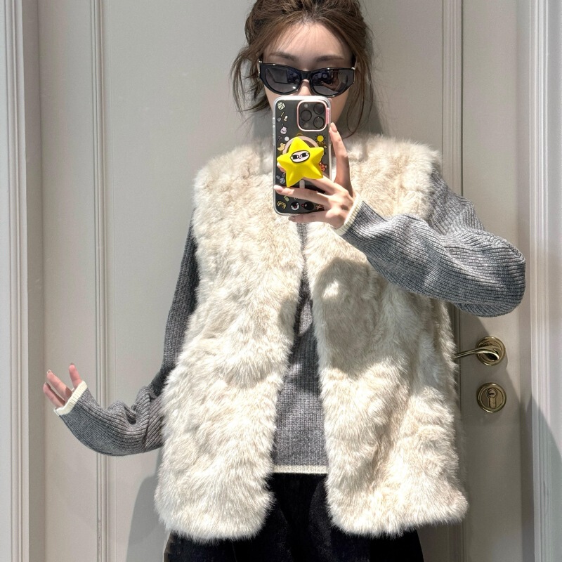 Fur Integrated Mink Plush Vest for Women 2025 New Autumn and Winter Layered Fur Vest Vest Jacket Thickeneded