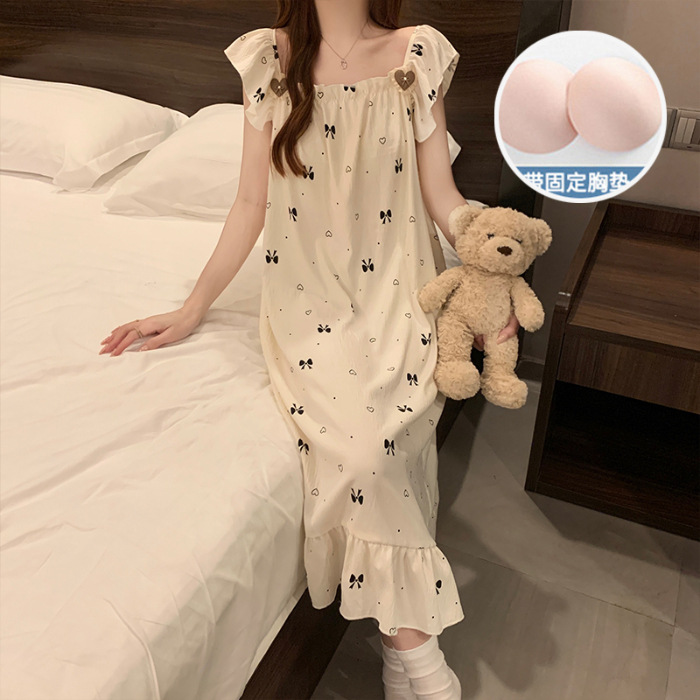 Z053# vestido de dormir - con cojín de pecho