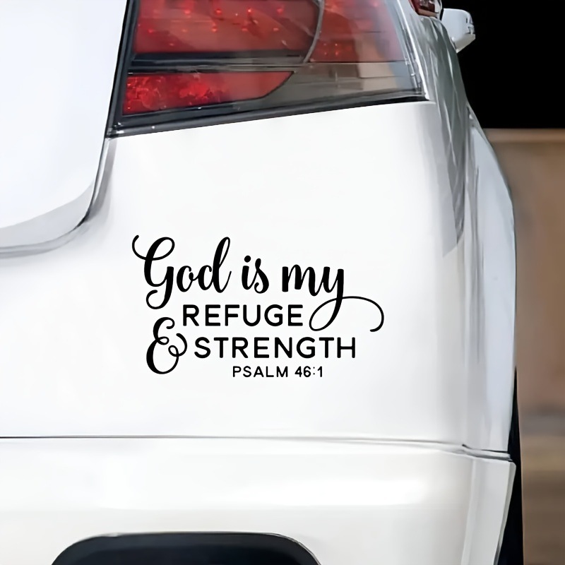 God Is My Refuge And Strength Psalm Waterproof Vinyl Sticker_voghion.com