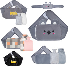 跨境现货兔毛绒加长护腰充水热水袋暖肚子灌注水PVC暖水袋护腰带