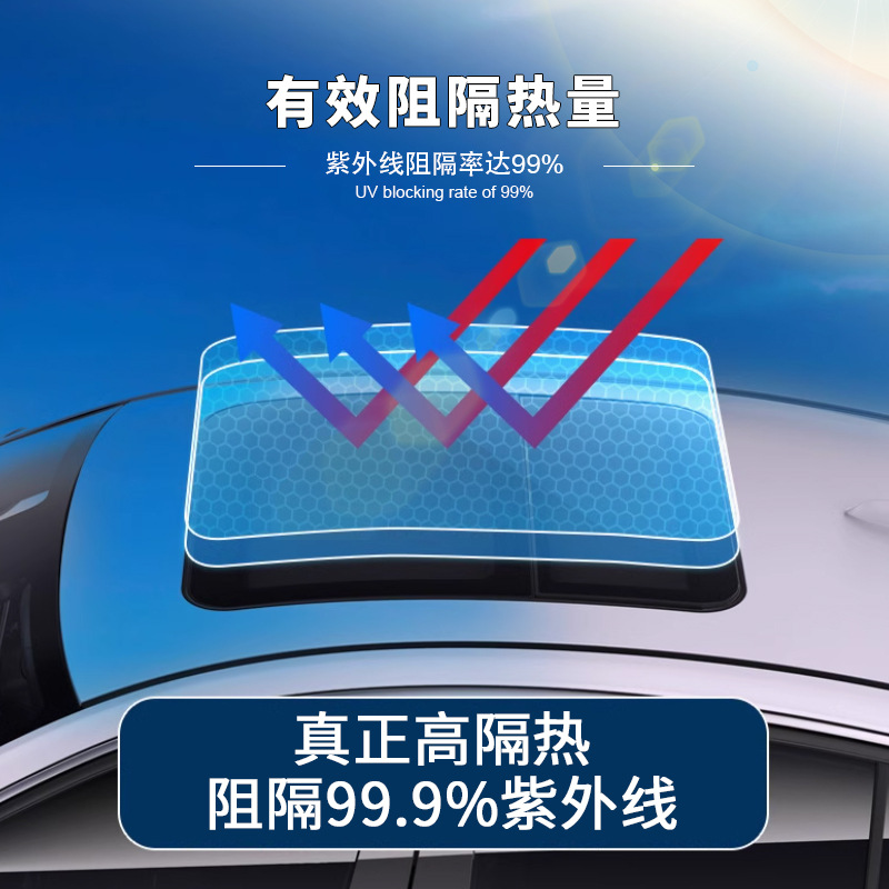 Cross-Border Tpu Modely Imported Sunroof Glass Ice Armor Insulation Safety Film Insulation Black Crystal Explosion-Proof Film
