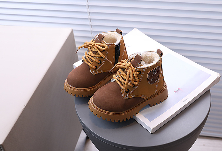 Botas de algodão com pelúcia para crianças meninos e meninas_voghion.com