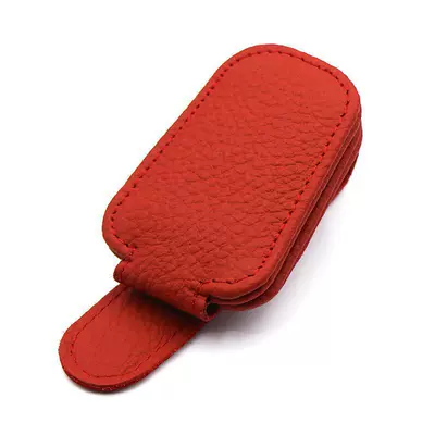 Holder for Sunglasses, Cards, Car Glasses Clip/Bill Clip - red-pu