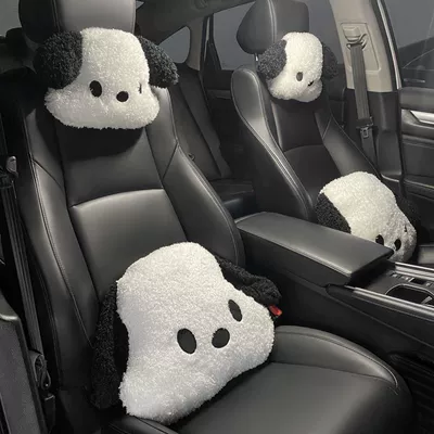 Car Winter Plush Headrest Cute Internet-Famous Dog Women's Car Neck Pillow Warm In-Car Cushion Creative Pillow
