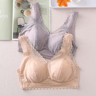 Lace breathable push up bra, wireless bra, thin underwear, sports bra
