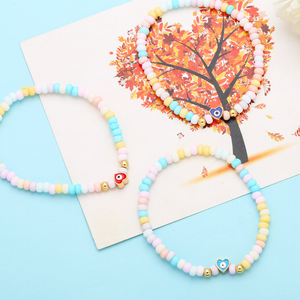 Bohemian Heart Shape Copper Beaded Plating Bracelets 1 Piece