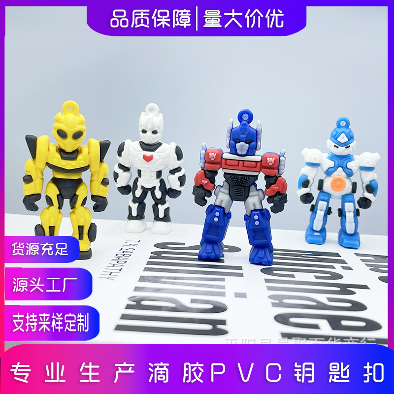 卡通变形金刚公仔钥匙扣挂件擎天柱大黄蜂变形金刚汽车钥匙扣挂饰