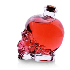 创意网红奶茶瓶骷髅头空酒瓶酒吧商用饮料瓶玻璃骷髅鸡尾酒红酒瓶