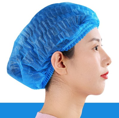 一次性无纺布条形帽子防尘防掉发厨师帽蘑菇帽食品车间发网帽头套|ru
