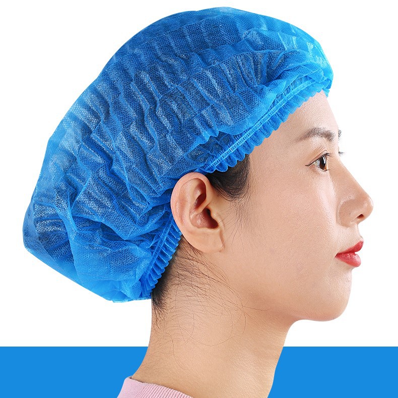 一次性无纺布条形帽子防尘防掉发厨师帽蘑菇帽食品车间发网帽头套|ru