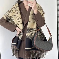 クラシックチェック柄大型スカーフ女性のためのオールシーズン 2025 新しい雰囲気模造カシミヤスカーフ昼寝ショール兼用卸売