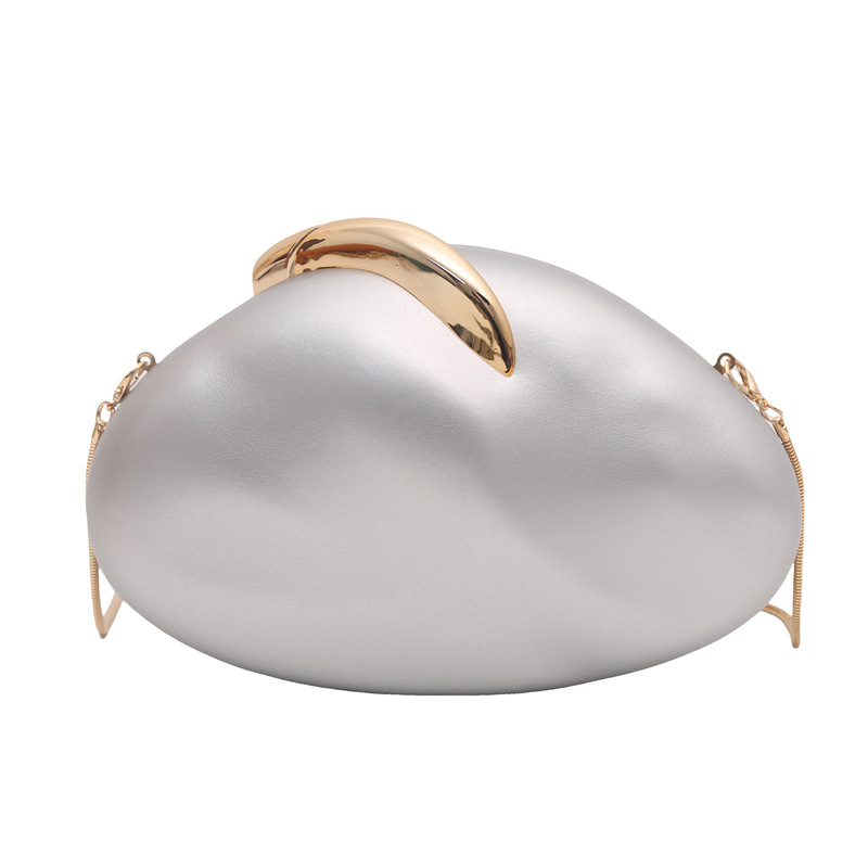 Unique Oval Acrylic Handbag For Women 2025 New Arrival European & American Fashion Niche Shoulder Bag Chain Evening Bag - Thumbnail 6