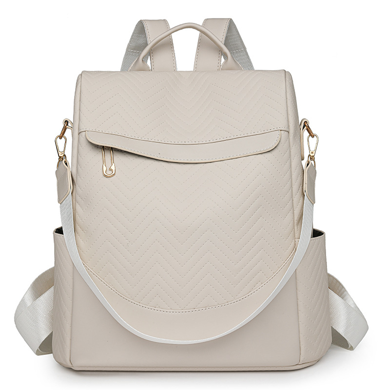 Comercio exterior al por mayor 2025 nueva mochila de mujer de color sólido moda versátil de gran capacidad