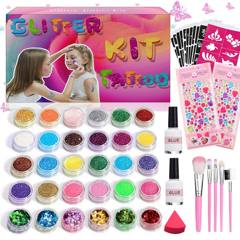 New tattoo glitter suit 30 colors face body nail art party temporary shiny makeup cross-border