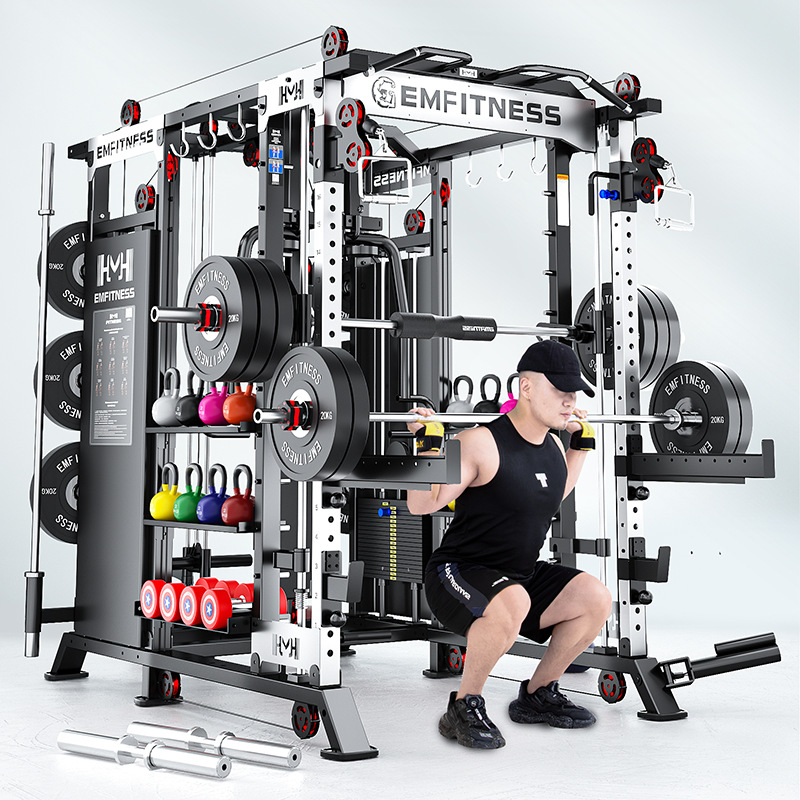 Máquina de Smith entrenador integral gimnasio comercial profesional interior push vertical squat gantry equipo de ejercicios
