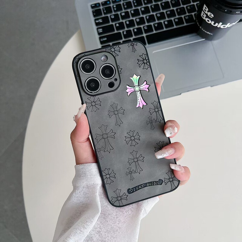 Apple 17promax、13pro、12、11対応、ソフトエッジハードケース、レーザーデザイン、ブランド風、精密穴あき、フルカバー、トレンド|undefined