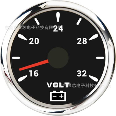 automobile instrument, Ship Yacht 12V/24V Colorful - cx6145-black-plate-silver-cover-18-32v