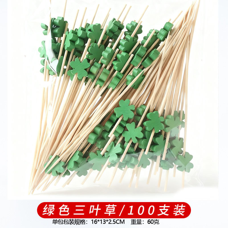 12CM un solo uso de frutas de bambú marca de cóctel creativa marca de frutas de bocadillos KTV arte marca de dientes fabricantes