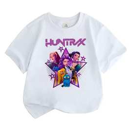 韩流猎魔女团KPop Demon Hunters时尚儿童短袖T恤宽松休闲上衣服