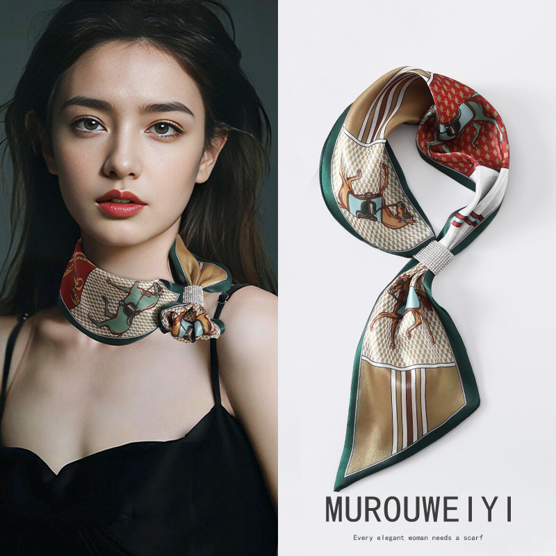 (스트리머얀) 붉은쌀과 녹색가장 펜타엄마 작은귀스카프 13*75cm