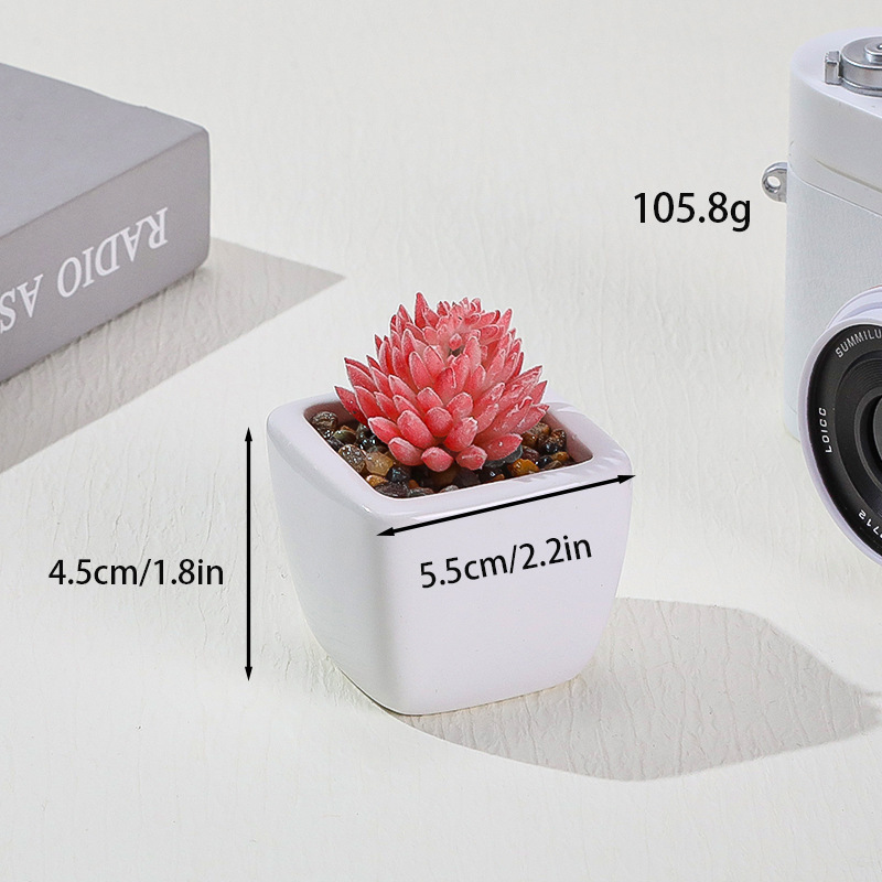 Simulación transfronteriza de porcelana floc de macetas pequeñas macetas verdes de mesa decoración ornamentos artesanías bonsai spot directo