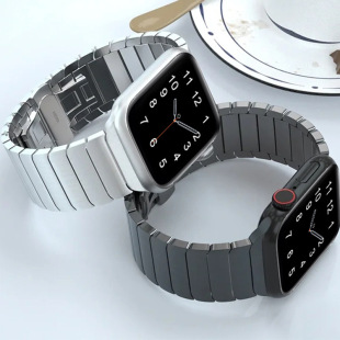 Suitable for Apple Watch Steel Strap S8 Stainless Steel Solid Strap Apple Watch10 Butterfly Buckle Steel Strap