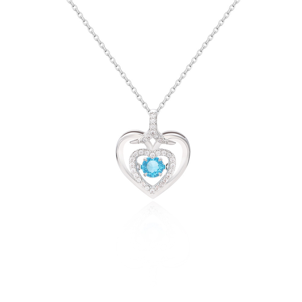 Collar de corazón para mujer con diseño de rosa cadena elegante_voghion.com