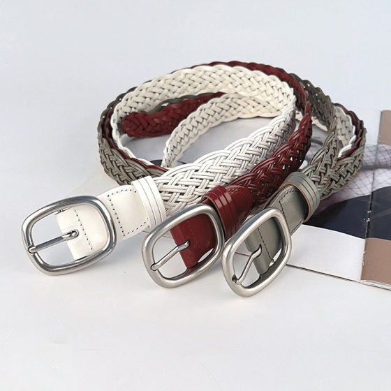 Punch-free Hand-woven Vintage Fashion Women's Belt with Casual Pants Jeans Short Skirt Women's Belt for Hair