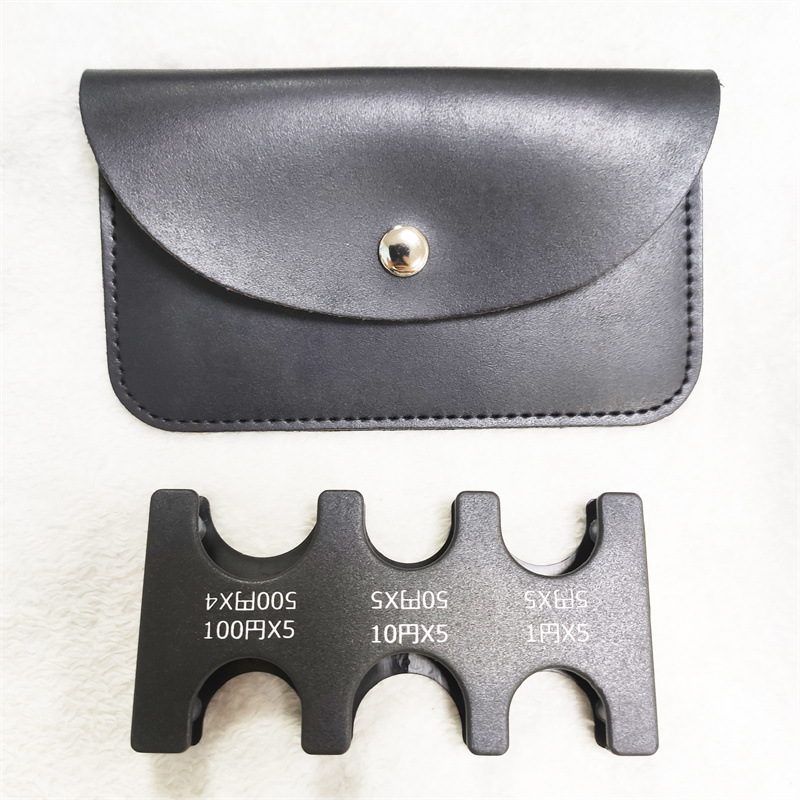 Black case, coins
