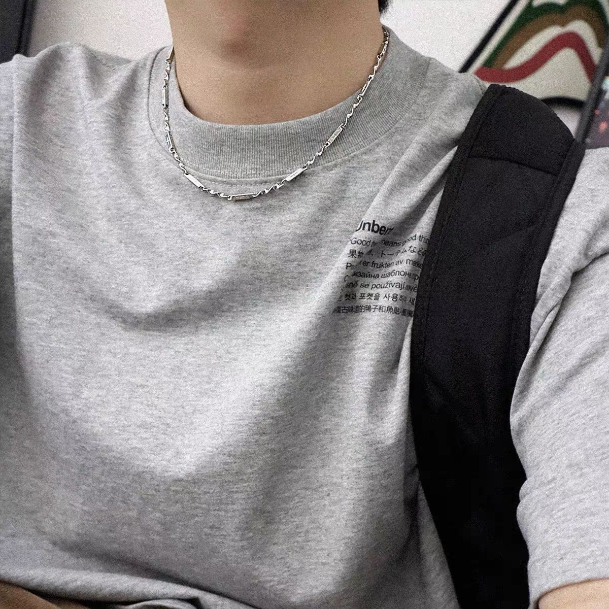 Bath Wearable Mobius Strip Titanium Steel Men's Necklace Women's Niche Design Sense Minimalist Hip-Hop Couple Clavicle_voghion.com