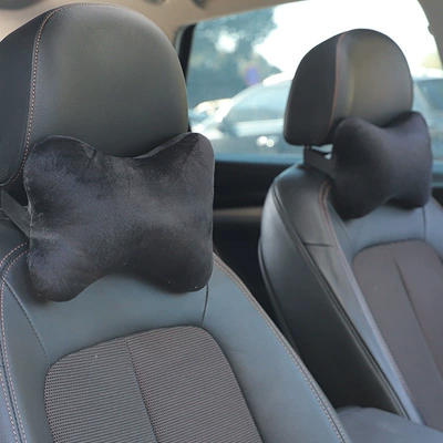 Headrest Car Seat Pillow, Lumbar Support - 1-pair-of-black-headrests