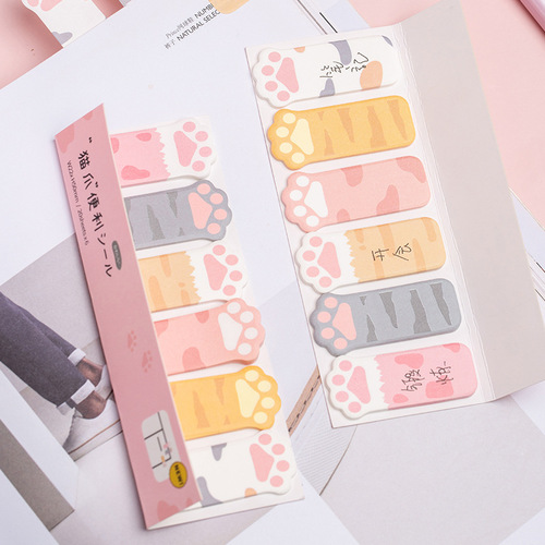 Tiangao Wholesale Creative Cat Claw Post-it Notes Cute Female Alien Bookmarks Message Notes N Times Post-it Notes