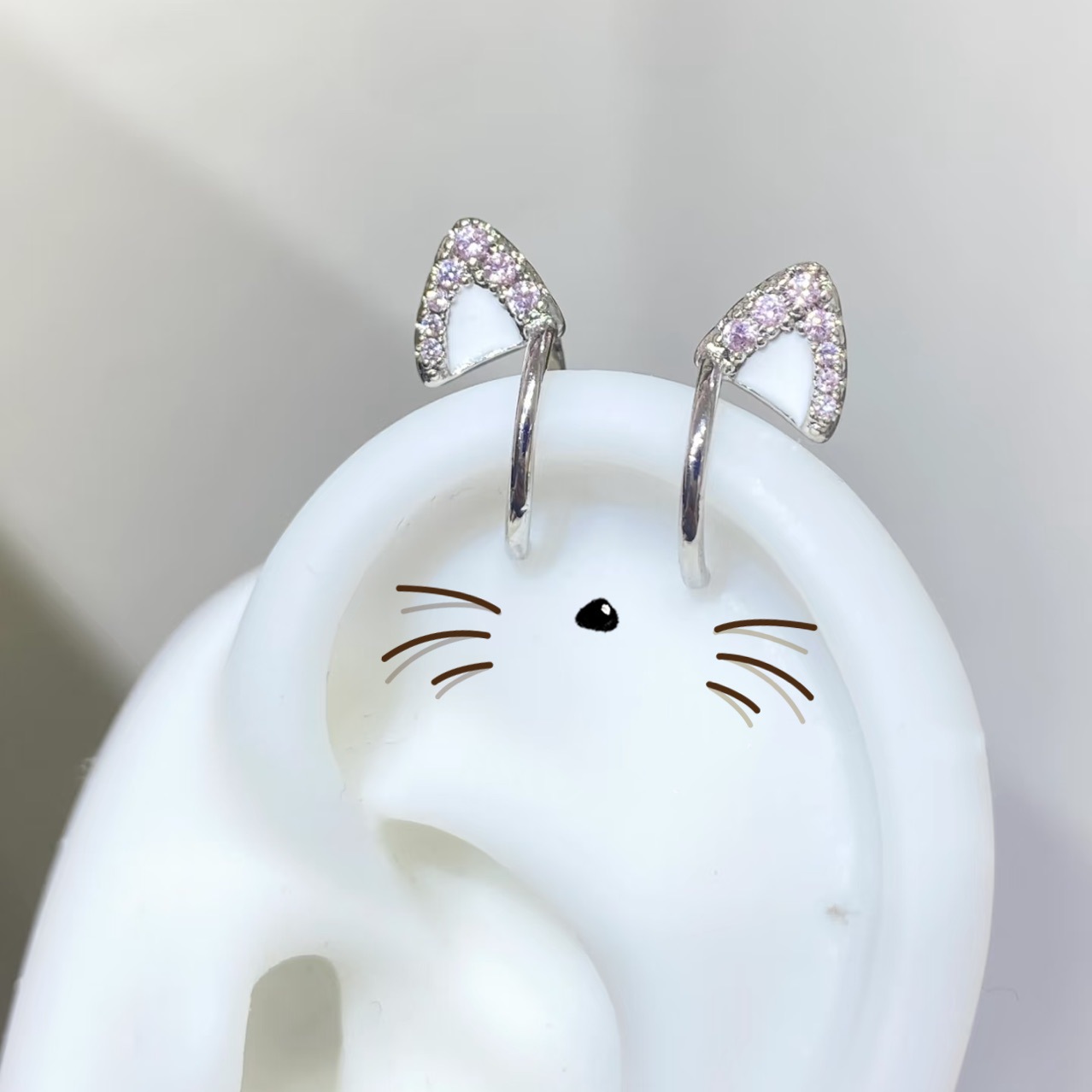 无需耳洞猫耳耳骨夹耳轮夹时尚可爱卡哇伊甜美少女无耳洞耳骨夹