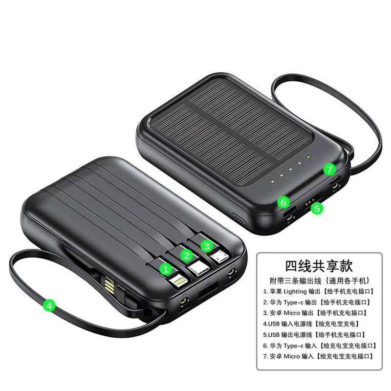 Solar Powerbank ソーラーパワーバンク 20000 mAh 内蔵ラインポータブルパワーバンク印刷 LG|undefined