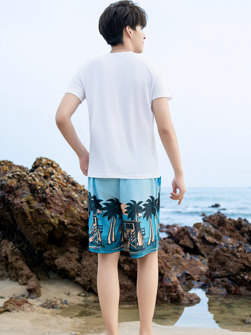 Pantalones de playa para hombres pueden ir al agua para evitar la vergüenza para revestimiento deportivo casual pantalones de quintiles de estilo suelto calentamiento pantalones de secado rápido