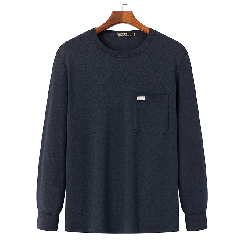 Papá de manga larga camiseta de los hombres de primavera y otoño casual polo camisa superior de algodón de la solapa fábrica de ropa al por mayor