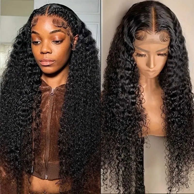 Perruque synthétique lace front bouclée style européen naturel_voghion.com