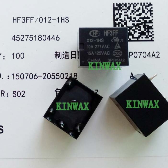 HF3FF/012-1Z一组转换5脚10A277VAC继电器HF3FF T73