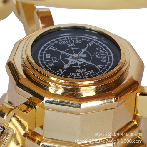 Gold Ball Swivel Rotating Globe Large 3D High Definition Gold Tripod Retro Home Decor with Compass