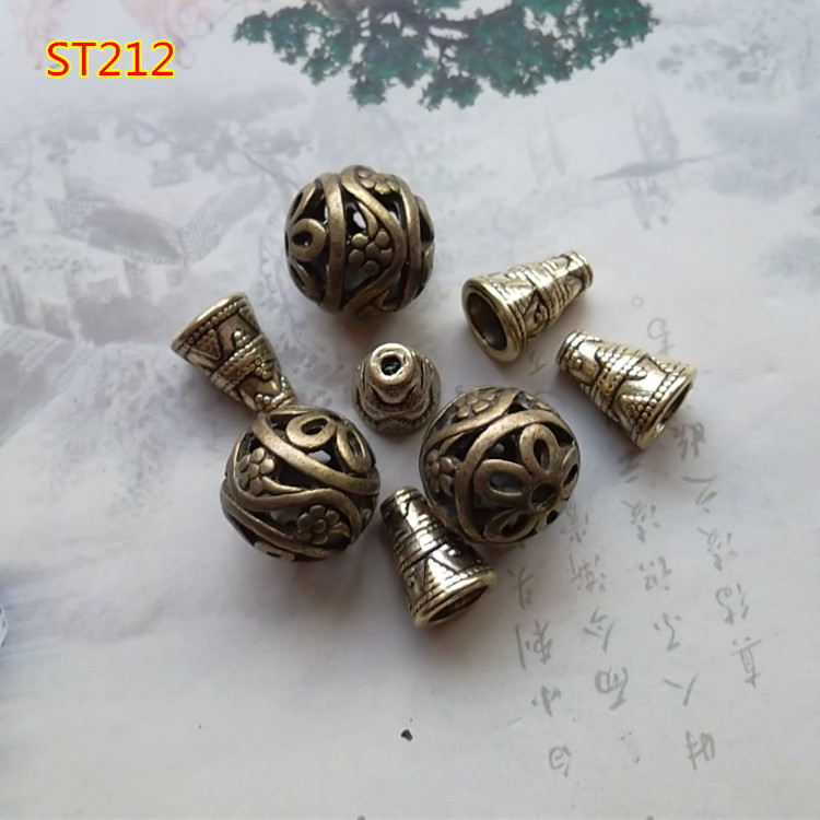 镀古铜镂空花球佛头三通212