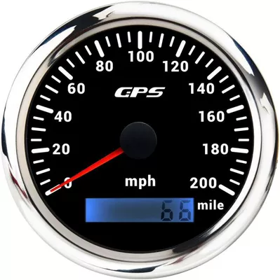 Car Rv Motorcycle Gps automobile instrument - silver-edge-black-bottom-200mph