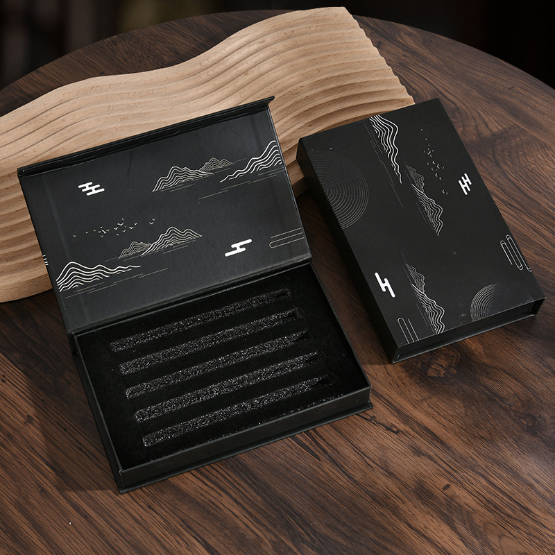 Caja de regalo de tapa creativa LOGO personalizado puede imprimir publicidad caliente oro de papelería de alta calidad bolígrafo esponja almohadilla de almacenamiento caja de embalaje